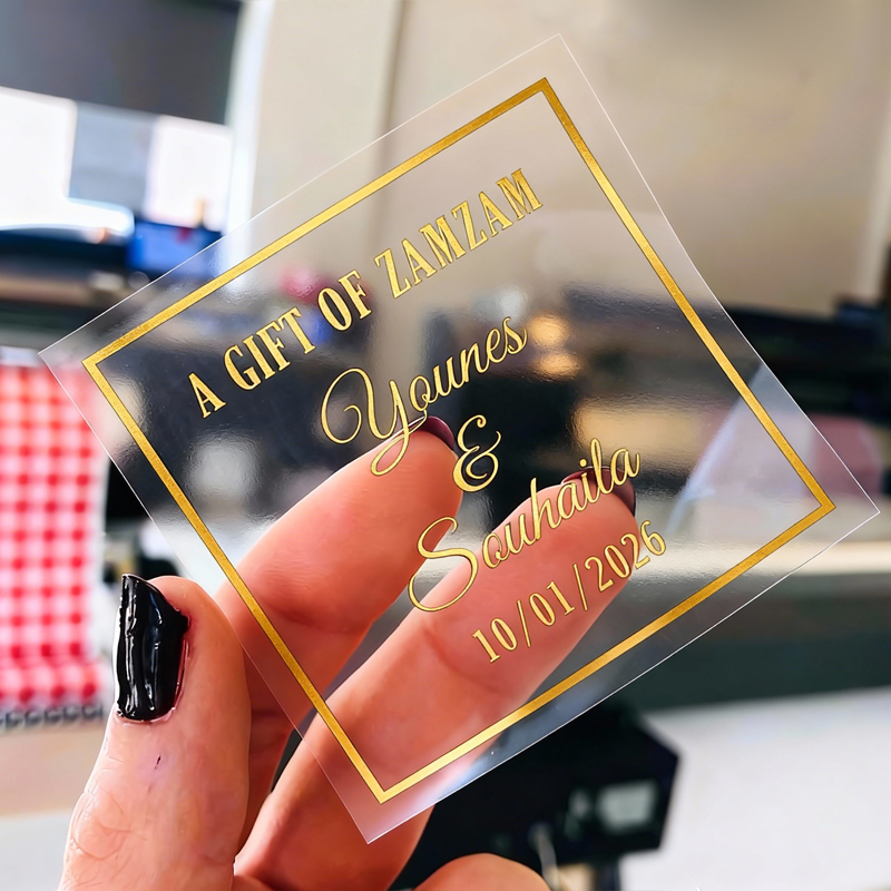 Personalised Candle Label - 50 adet kare kişiselleştirilmiş düğün çıkartmaları
