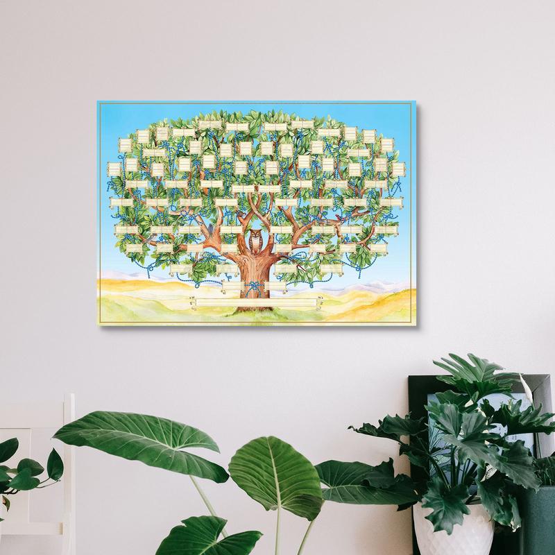 Family Tree Print - Doldurulabilir Aile Ağacı Tablosu 6. Nesil