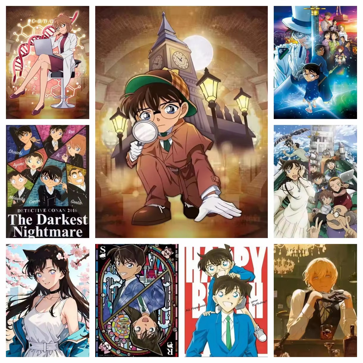 Photo Mosaic Print - Elmas Boyama Dedektif Conan Japon Anime