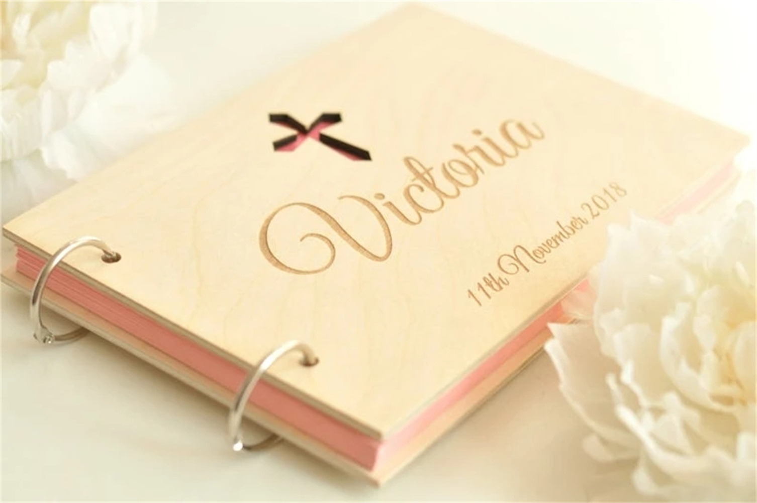 Custom Photo Book - Herhangi bir metin özelleştirmek çapraz ahşap