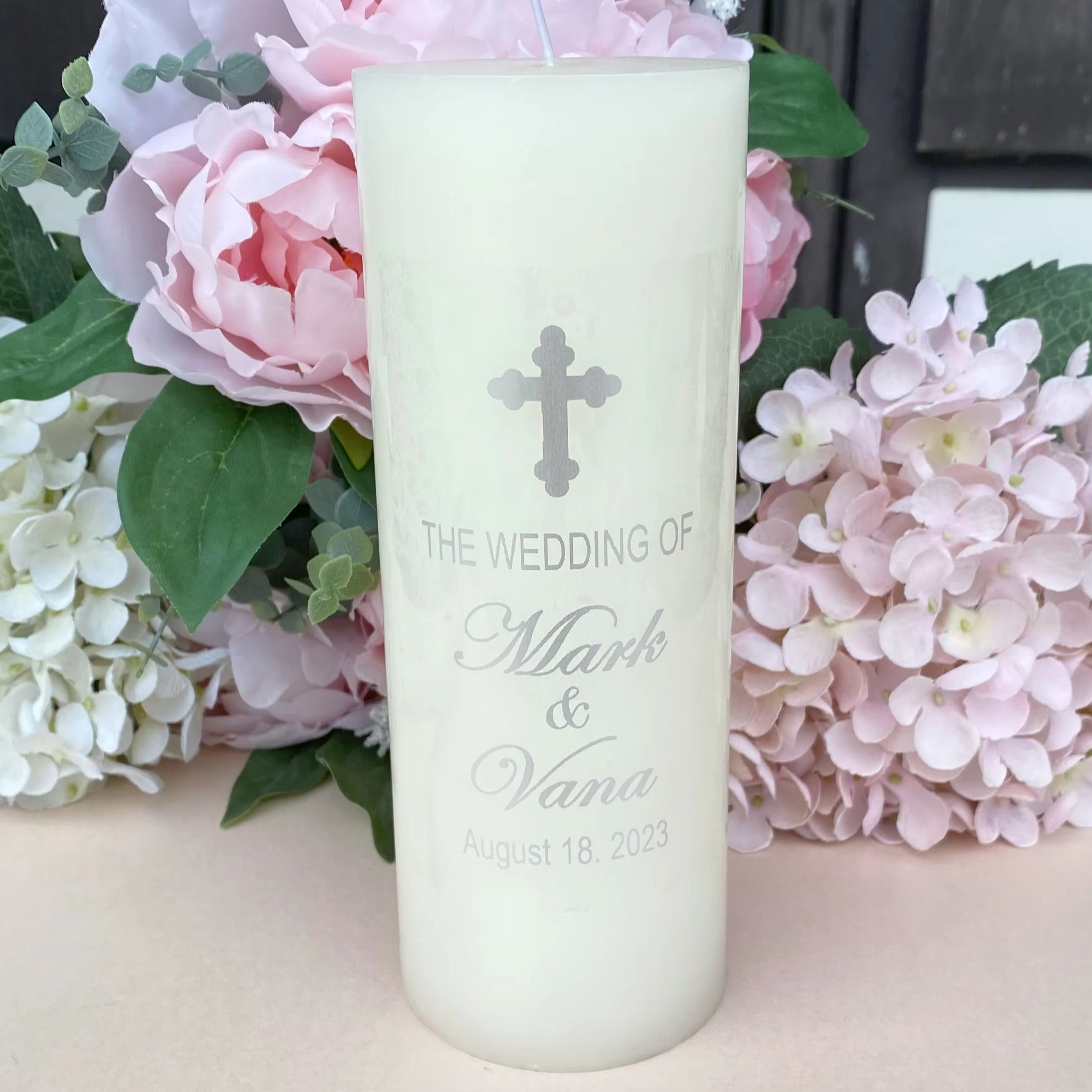 Personalised Candle Label - Gümüş Kişiselleştirilmiş Mum süslemeleri Çıkartmalar Hıristiyan